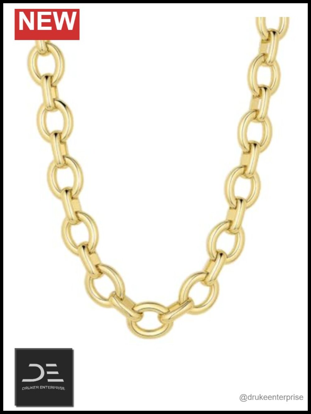18k gold plated 19 inch chain necklace for women